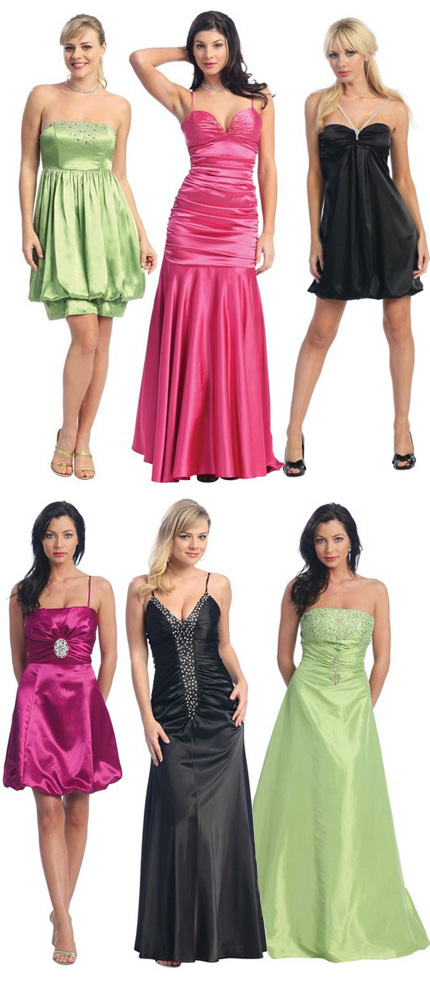 vestidos largo corto rosa rosado negro verde